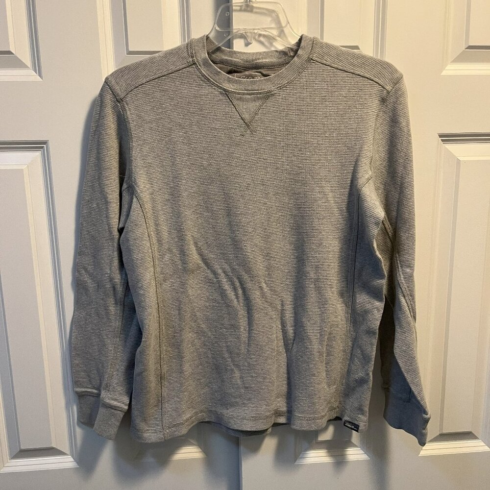 Eddie Bauer Eddie's Favorite Thermal Crew Men's M Gray L/S Knit
